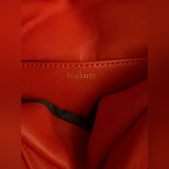 Mulberry Softie Coral Orange Pillow Effect Nappa Leather Shoulder Bag NWT - Picture 10 of 16